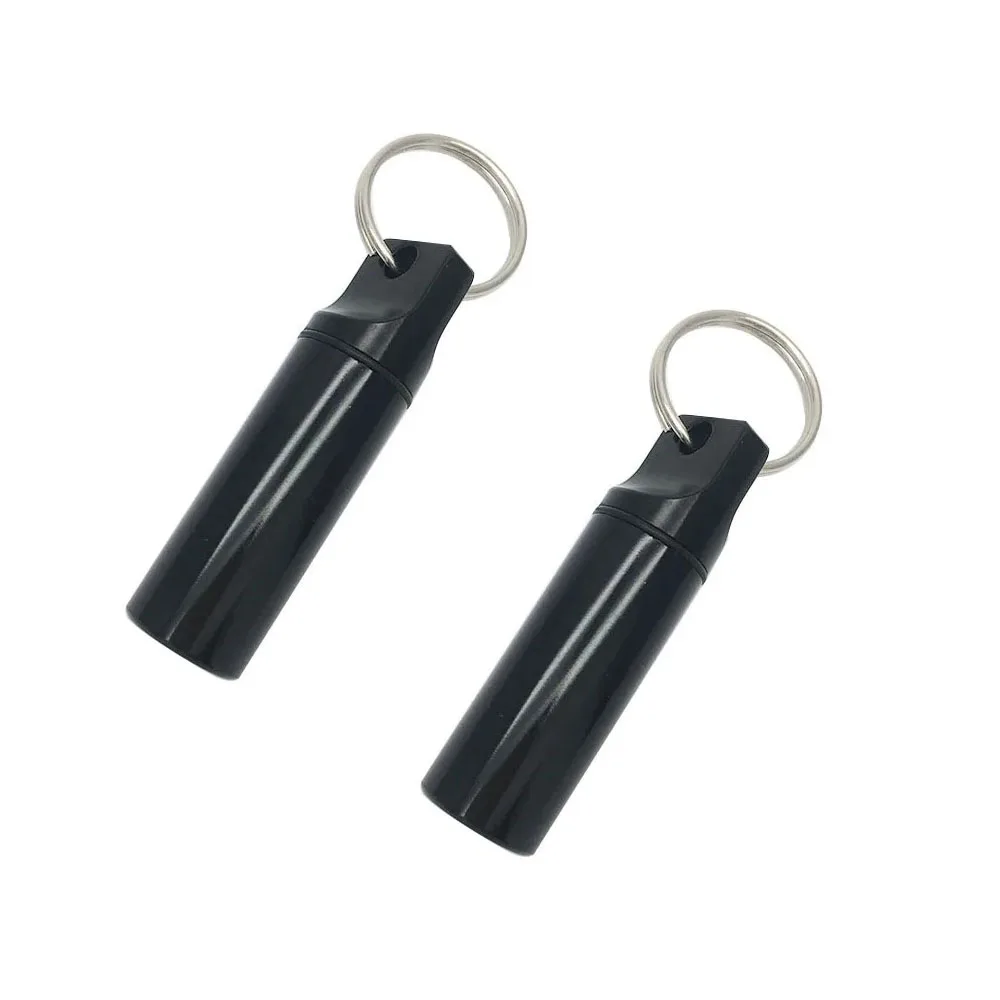 Small Pocket Pill Box Keychain, Aluminium Alloy Portable Mini Pill Organizer Case Container for Purse, Waterproof Metal Pill