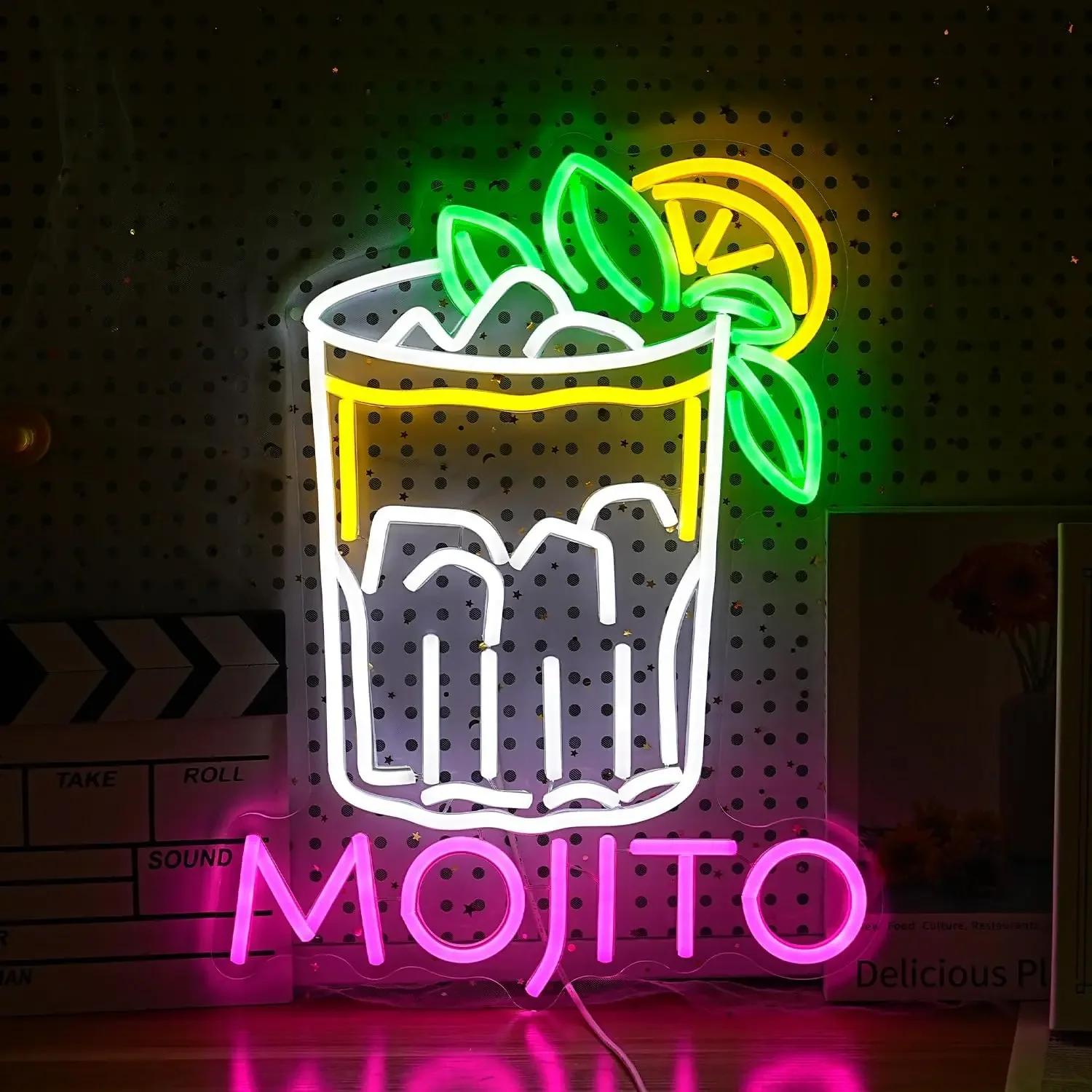 Mojito Cocktail Neon Signs LED USB Powered Neon Lights for Wall Decor Bar Club Party Home Bar Man Cave Living Decoration Room