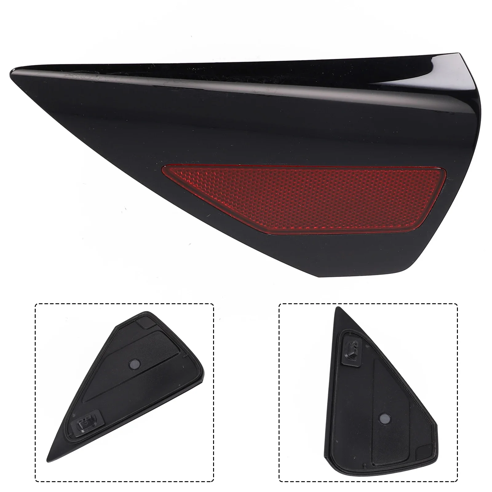 

1pcs Charge Rear Door Cover Reflector Cover Tail Light Trim Lens Color: Red Shell Color: BlackStable Characteristics And High R