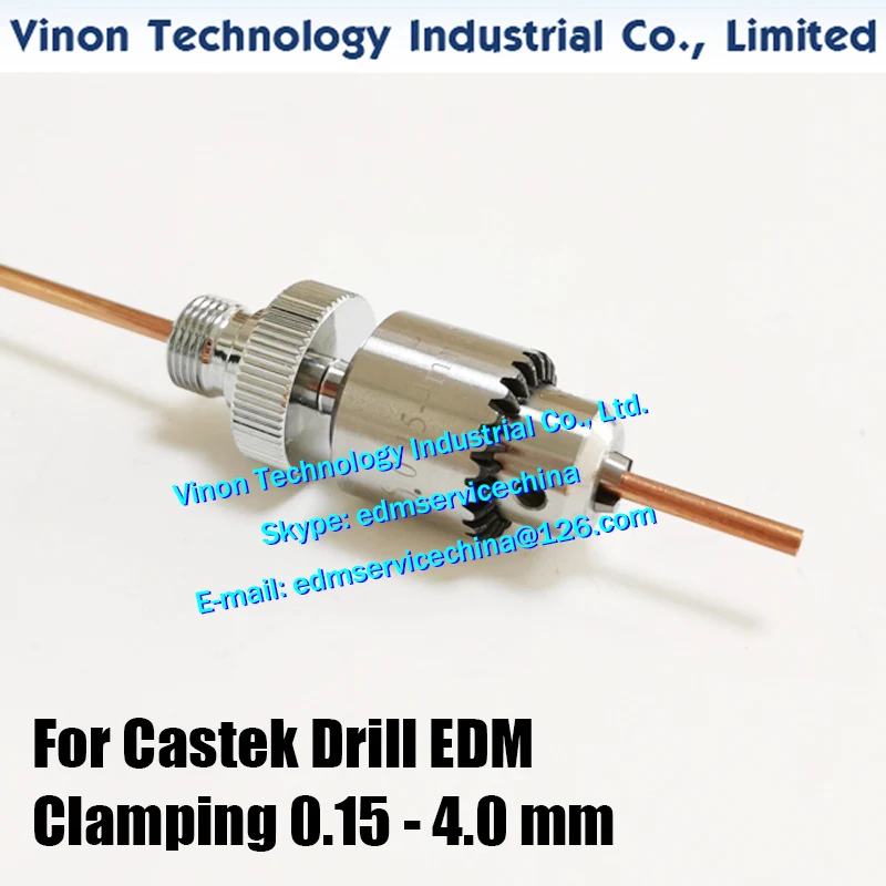 Castek Drill EDM Spanner Drill Chuck+Adapter Set for Clamping Tube Ø0.15-Ø4.0mm for Small Hole EDM Drilling Machine CASTEK