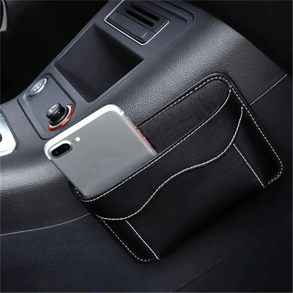 

Seat Gap Organizer Car Storage Bag Multi-functional Self-adhesive Car Seat Side Pocket Insert Pouch PU Leather Auto Slit Box