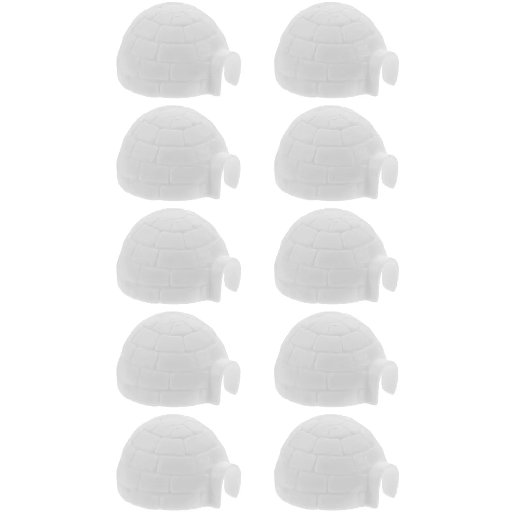 

10 Pcs Igloo Model Mini Toys Ornament for Kids Winter Figures Decor Farm Children Figurines Models Plastic