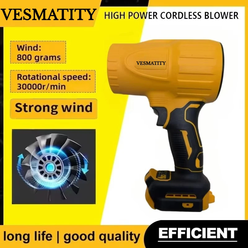 Air Blower Cordless Turbo Fan Handheld Violent Fan Dryer 20V Rechargeable Dust Blowing Tool for 18V-20V Battery