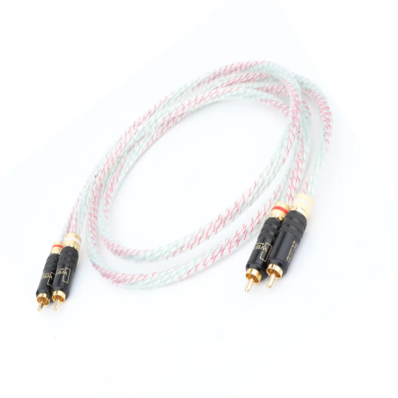 Valhalla 8 Core16awg Silver RCA Gold-Plated Plug HiFi Audio Cable for Home Theater Amplifier DVD CD Player System