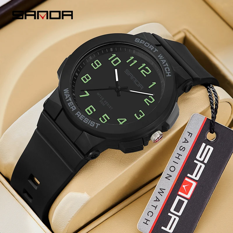 

2023 Sanda 6123 Watch Hot Selling Electronic Men's Digital Outdoor Simple Nightlight Waterproof Youth Watch Wholesale