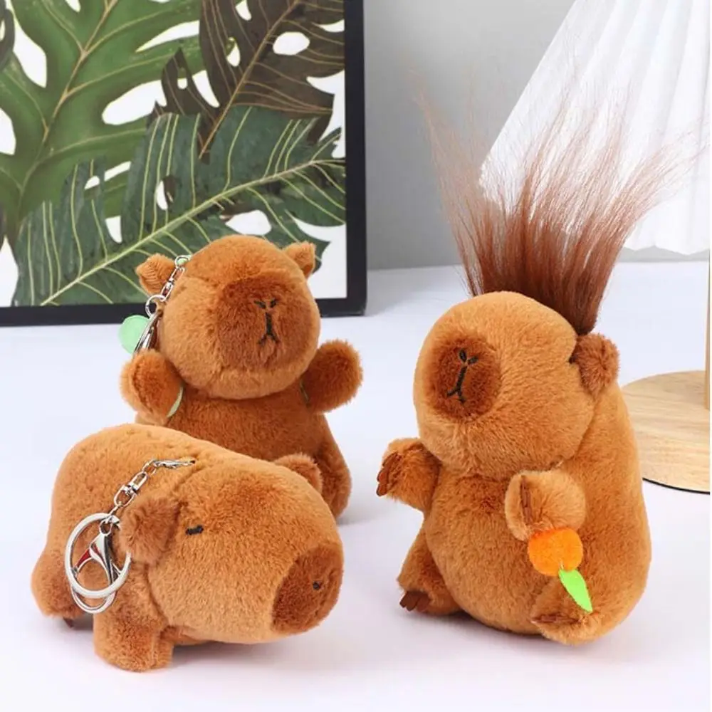 ผ้าฝ้าย PP Capybara ตุ๊กตาพวงกุญแจตุ๊กตานุ่มอะนิเมะ Capibara จี้การ์ตูนอะนิเมะ Capybara Capybara ตุ๊กตาพวงกุญแจ