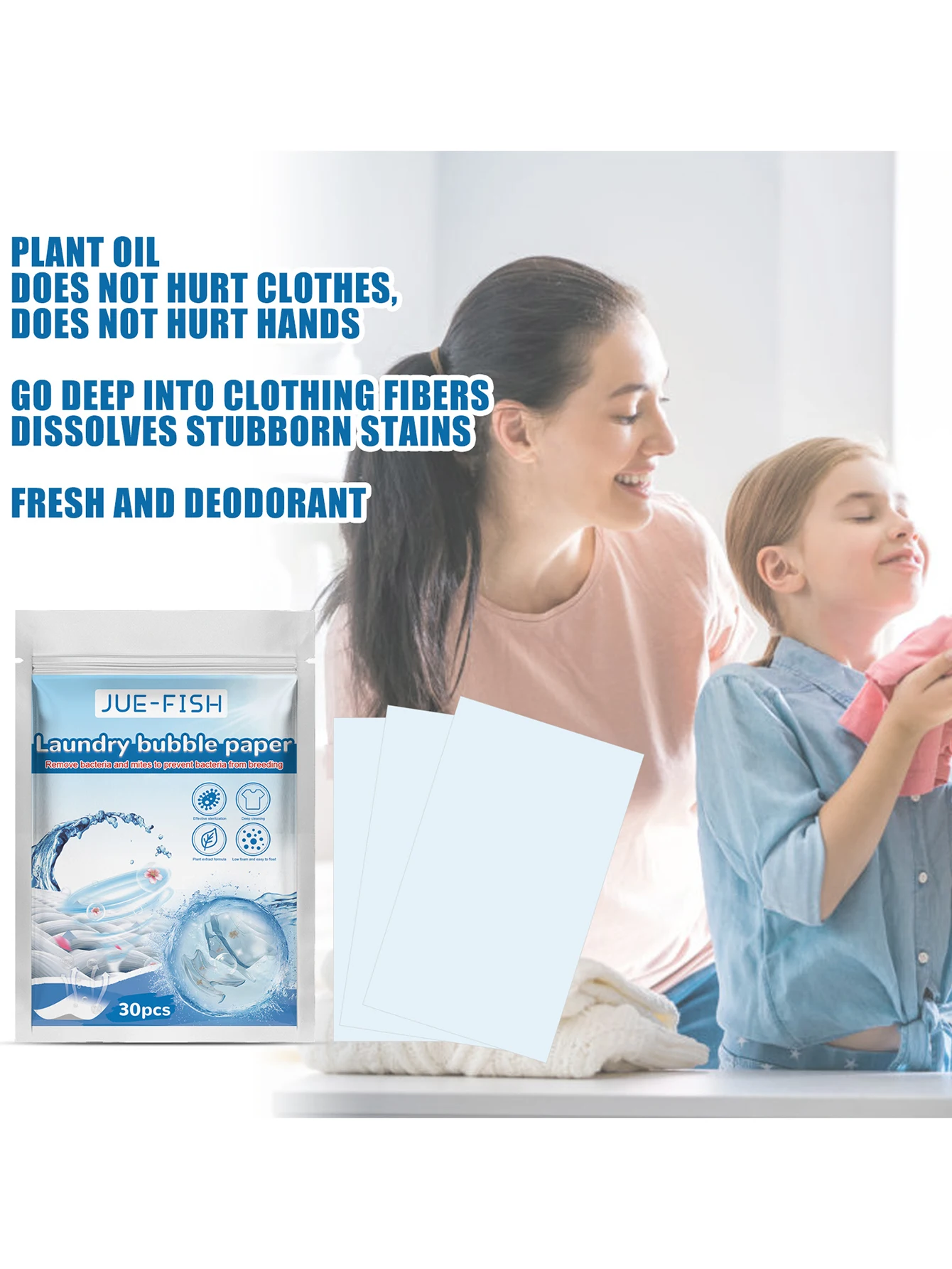 Plastic-Free Laundry Detergent Sheets Laundry bubble Paper Biodegradable Cleaning Strips for commercial /laundry room