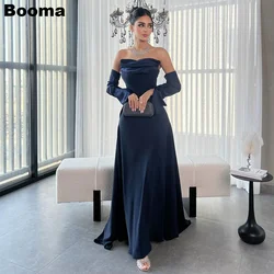 Booma A-Line Elegant Evening Dresses Strapless Sleeveless Formal Party Gowns for Women Floor Length Prom Dresses Dubai