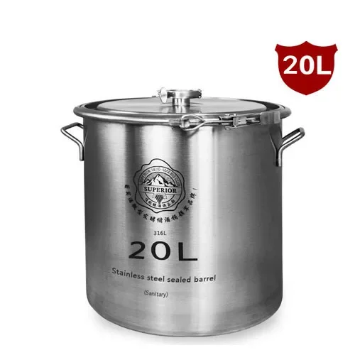 

Food Grade Stainless Steel #316 #304 Fermentation Barrel Home Brewing Tank Bar Tool Household Sealed Barrel 20L