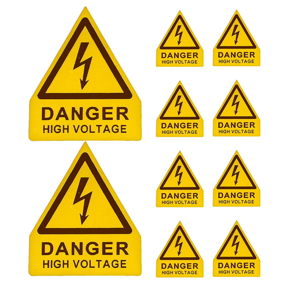 

10pcs Danger Stickers High Voltage Warning Signs Safety Equipment Mark Electric Shocks Caution Traffic Safety Marker