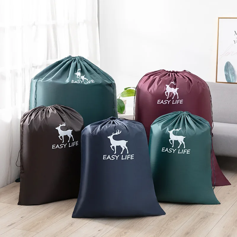 Large Quilt Storage Drawstring Bag Household Wardrobe Bedding Clothing Sorting Bag Dustproof Moving Packing Bundle Mouth Bags