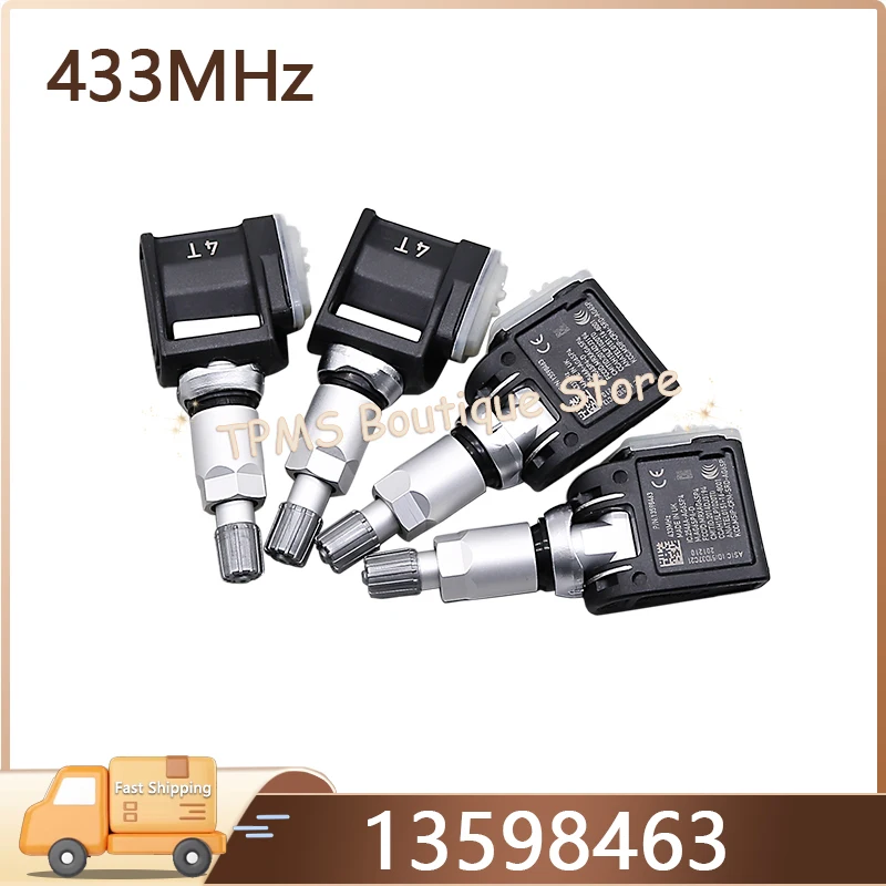 

4 шт., 433 МГц, 13598463, датчик TPMS, система контроля давления в шинах для Chevrolet Camaro Silverado DRW 2500 3500 GMC