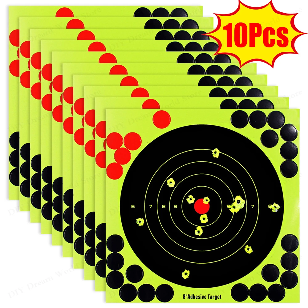 

5/10PCS 8-inch Splatter Target High Visibility Adhesive Shooting Target Stickers Reactive Hunting Shooting Training Paper