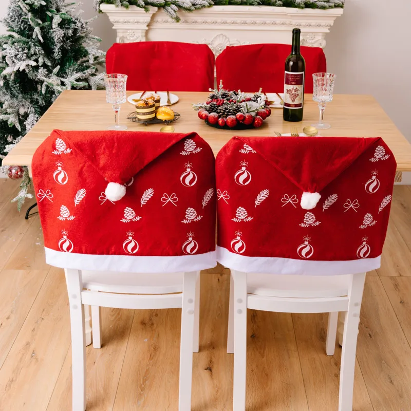 New Decorative Products Christmas Red Chair Cover Non woven Chair Cover Home Decor Chair Cover