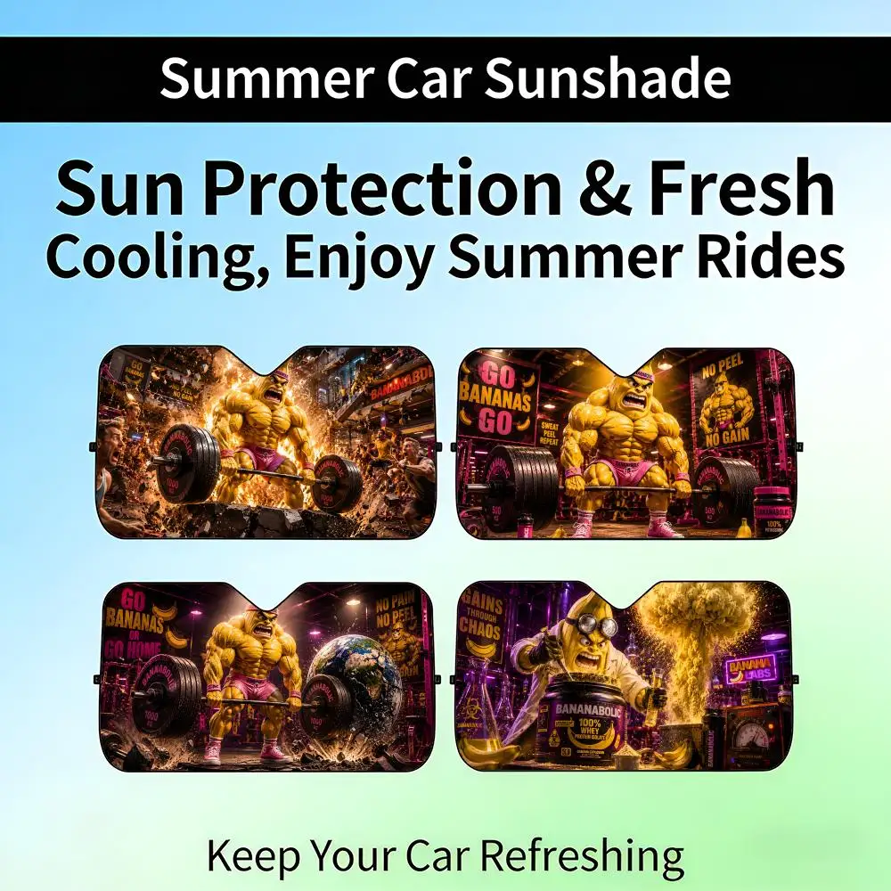 

The Fitness Banana Sun Visor Retractable Car Windshield Sun Shade UV