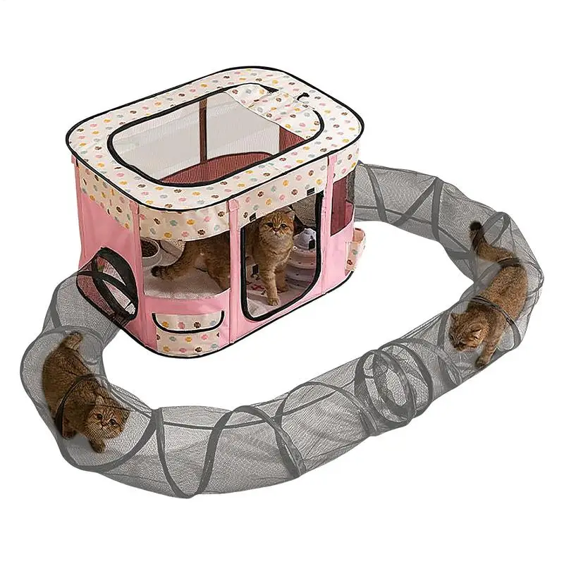 

Outdoor Cat Tunnel Enclosure Small Animals Playground Enclosures Easy Setup Spacious Kitten Playground For Garden Lawn Yard
