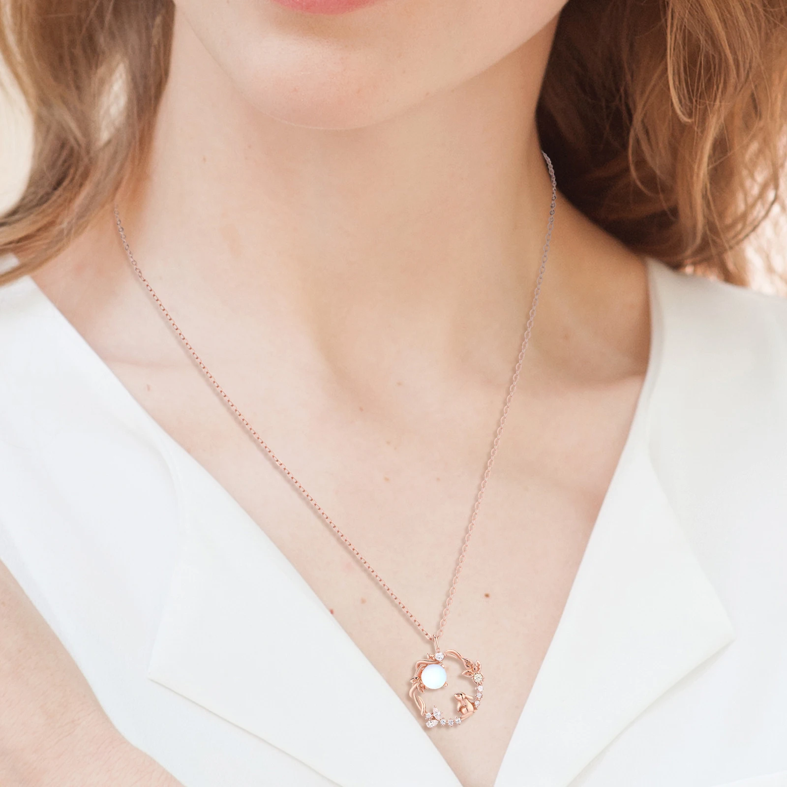 

Rabbit Necklace Bunny Jewelry for Women Sterling Silver Girls 925 Animal Pendant Couple