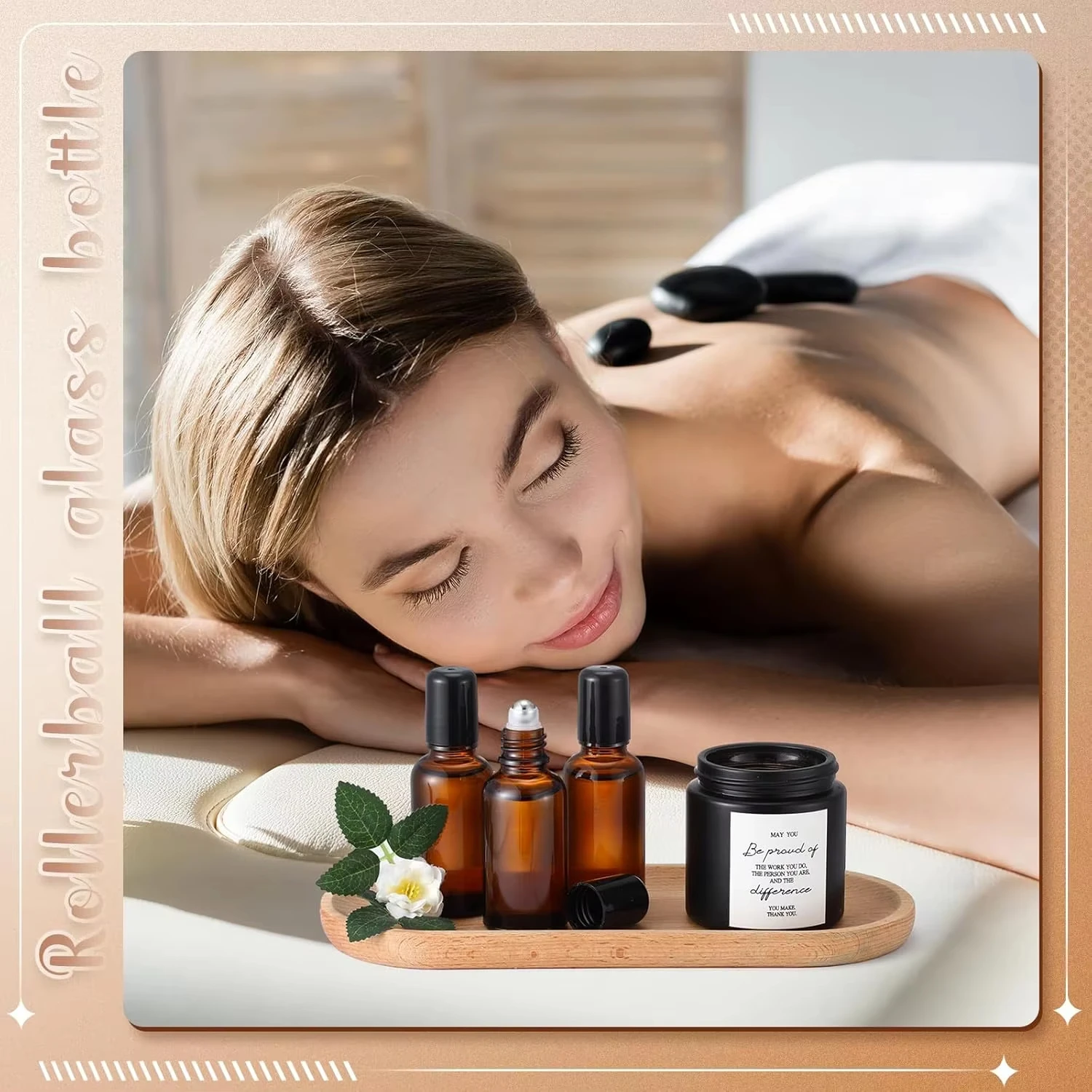 1/6/12 szt. Bursztynowe butelki roll-on ze szkła, wielokrotnego użytku, na olejki eteryczne, perfumy, puste pojemniki na próbki