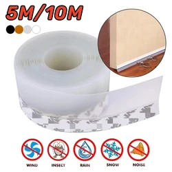 5M/10M Door Bottom Seal Strip Weather Window Rubber Seal Weatherstrip Windproof Dust Self Adhesive Door Windshield Sealing Tape