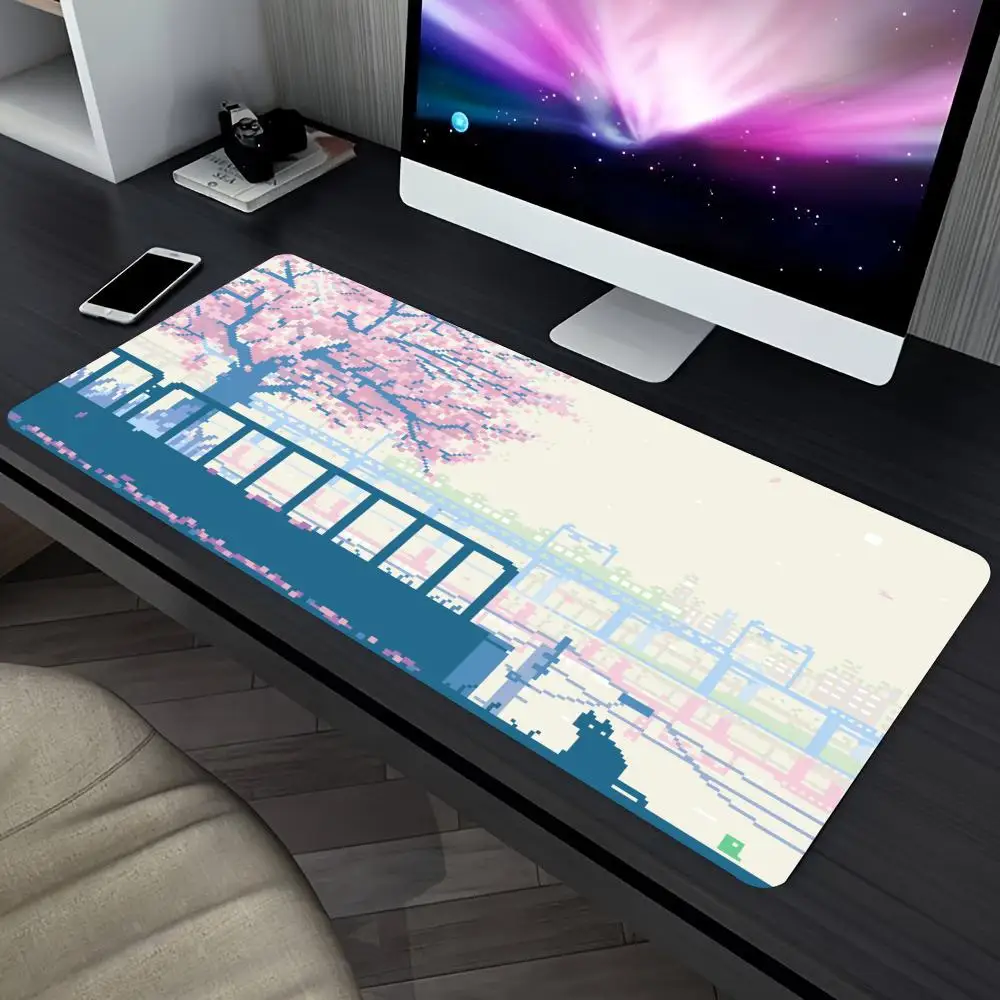 PC Gamer Mousepad Pixel Art Mouse Pad Office Large Mouse Mat Rubber Deskpads XXL Desk Mats Street Scenery Mousepads