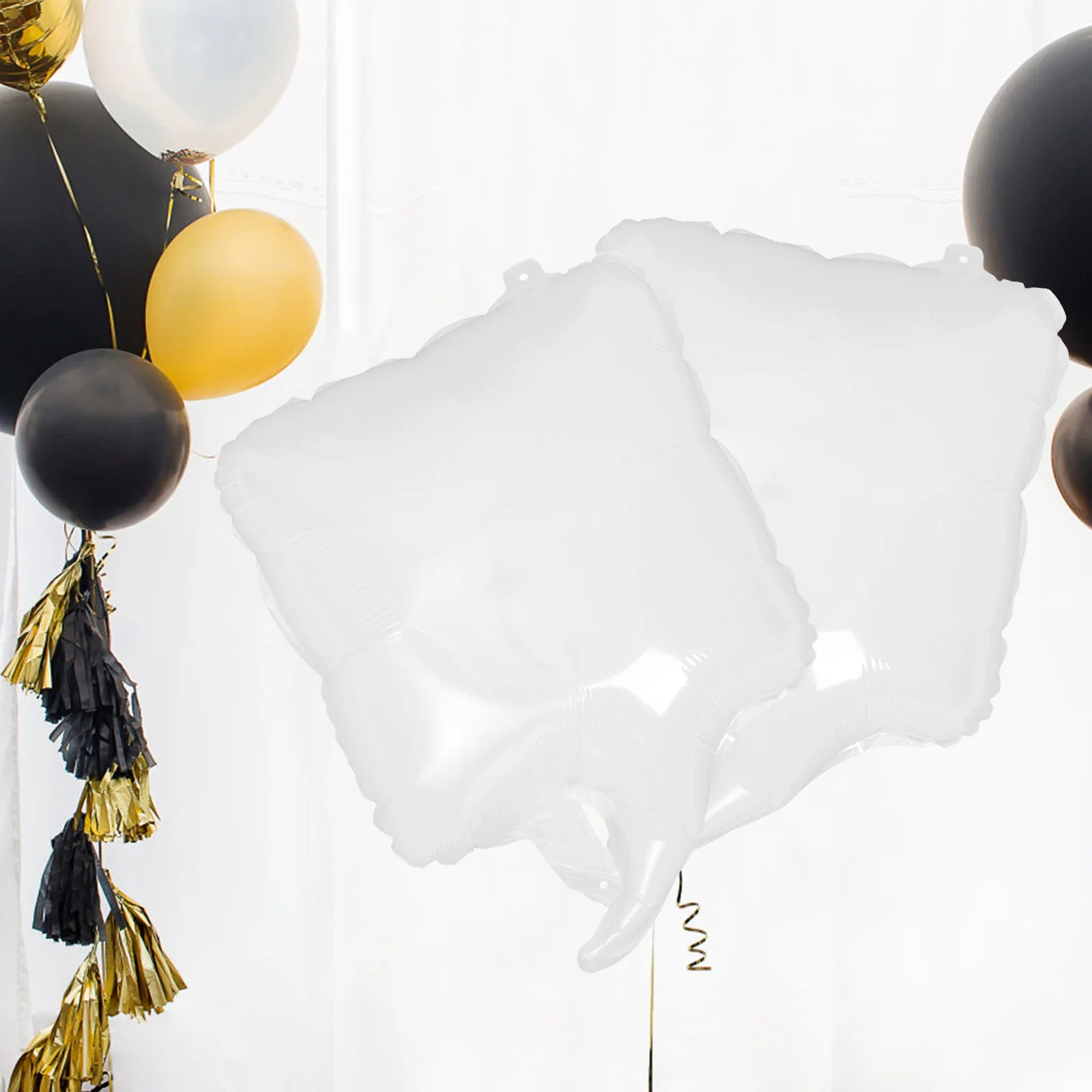

10Pcs White Square Foil Balloons Blank Aluminum for DIY Reusable Birthday Wedding Party Decor Balloons White Balloon Making
