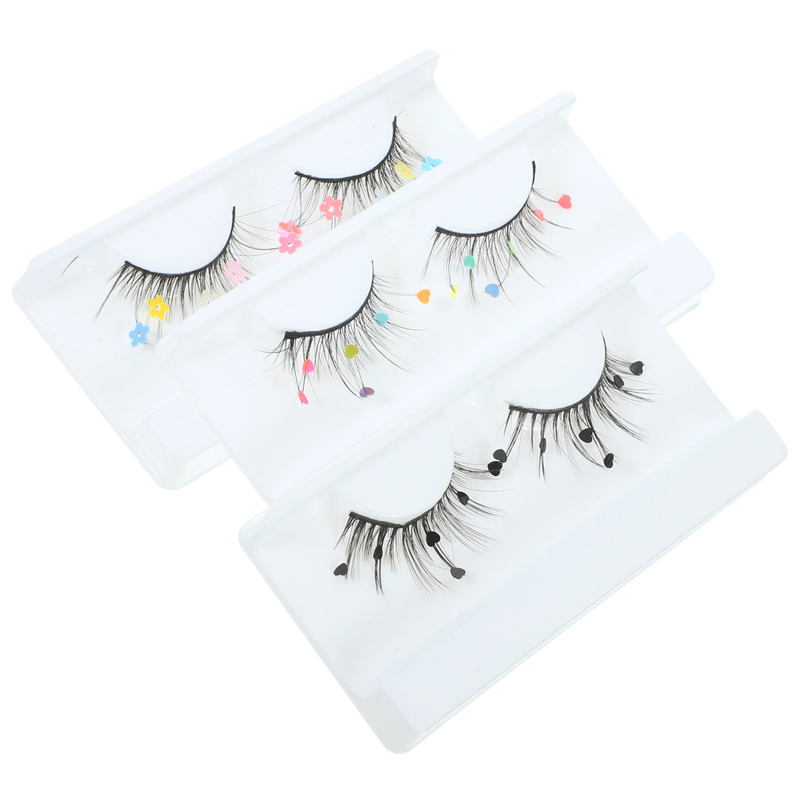 3 paar glitter pailletten wimpers gekleurde nep valse wimpers creatief vrouwelijk draagbaar dagelijks feest