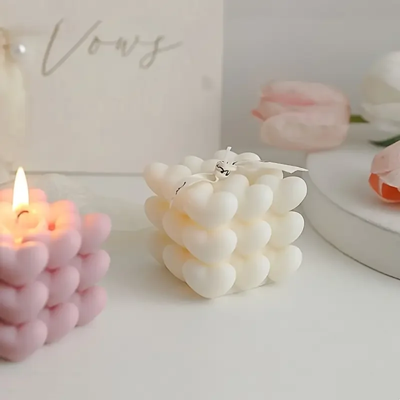 قالب شمع من السيليكون من Love لمكعب الثلج المصنوع يدويًا من الصابون والخبز متعدد الاستخدامات لحفلات الزفاف، قالب مثالي لعيد الحب