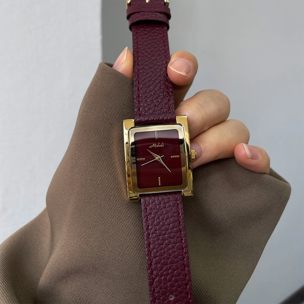 Vintage Temperament Simple square shape dial quartz belt Watch For women\'s girl Lady gift party Women\'s accessories wholesale