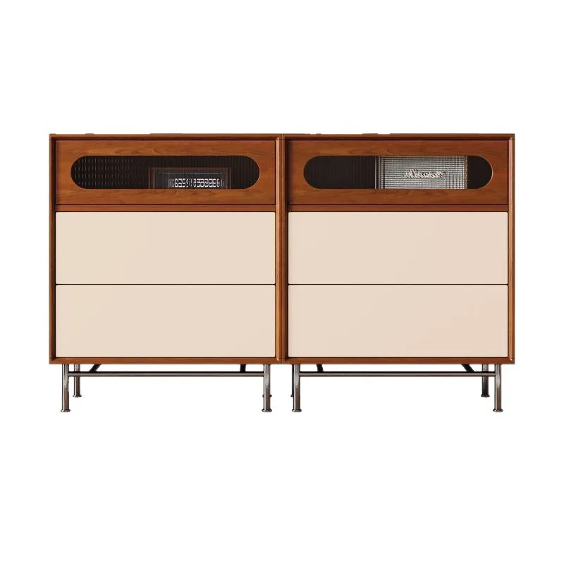 

Solid wood nine chest cabinet living room bedroom bedside storage drawer cabinet retro storage side cabinet