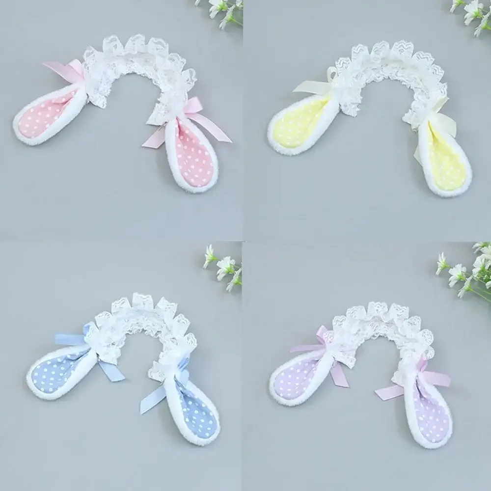 20cm Plush Doll Headwear Cute Rabbit Headband Miniature Hat Dress Up Doll Hair Accessories For 14inch Doll Clothes