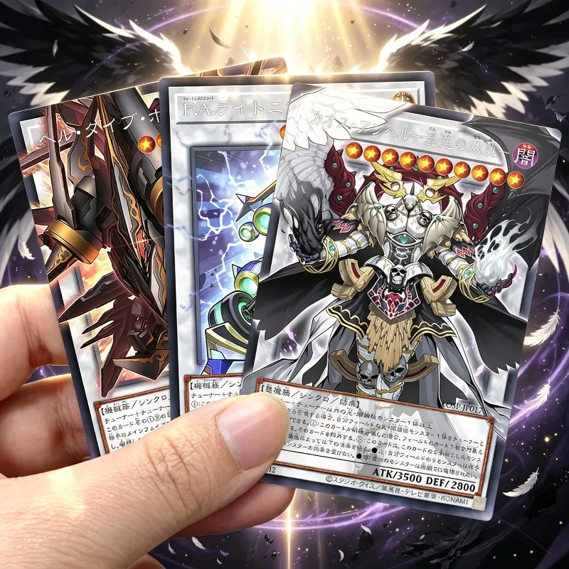 3pcs Yu-Gi-Oh！DIY Chaos Angel Hell Typhon Frame Smash Flash Collection Card F.A. Lightning Master Game Universal N Card Toy Gift