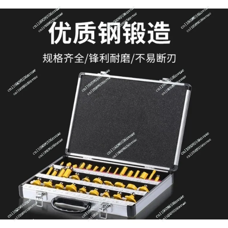 Professional Woodworking Carving Tools, Edge Profiling Kit  1/4 Handle 100-Piece Router Bit Set with Pattern Cutters