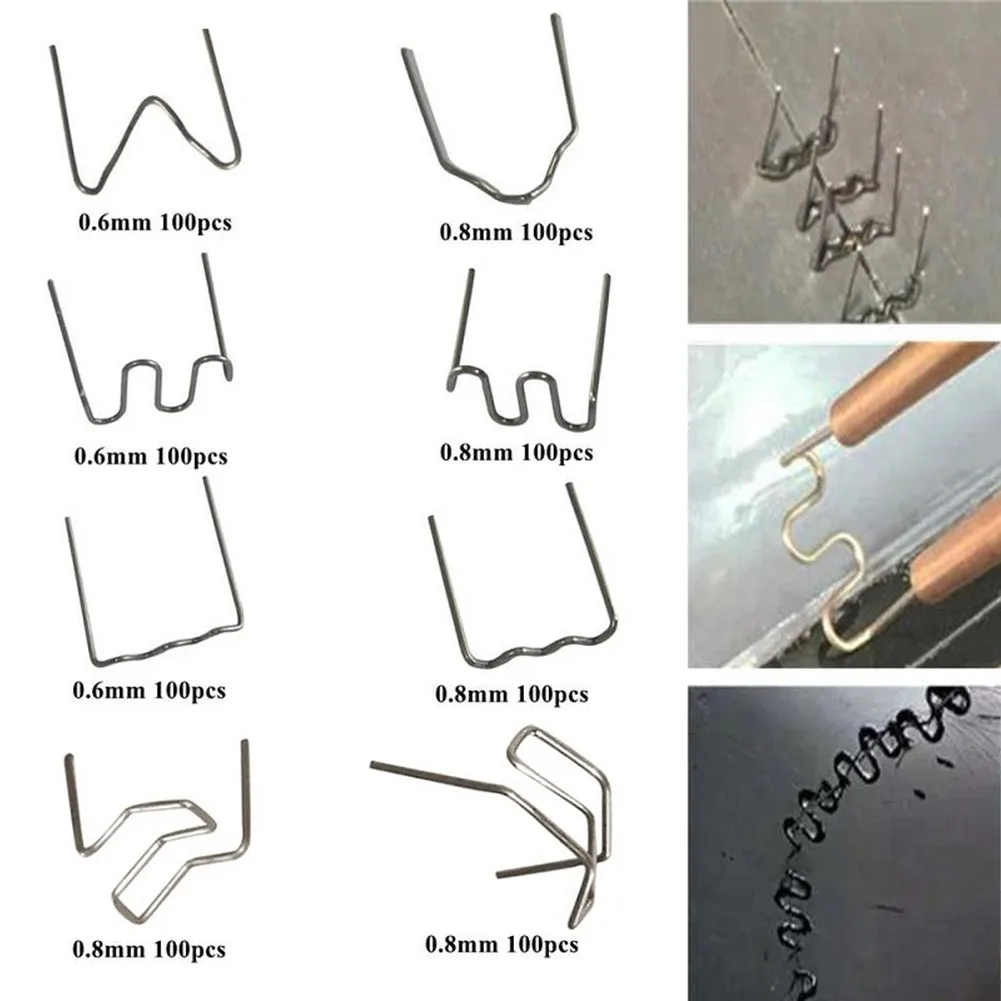 800 قطعة ستابلز ساخنة قياسية قبل القطع لمصد السيارة طقم تصليح لحام البلاستيك موجة إصلاح ستابلز أدوات السيارات لحام البلاستيك
