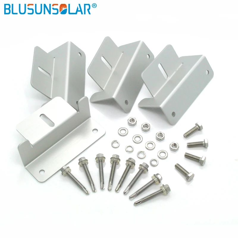 Z Style Solar Panel Mounting Brackets Corrosion Resistant Clip Sets Roof Solar Panel Bracket Clamp Aluminum Alloy Support