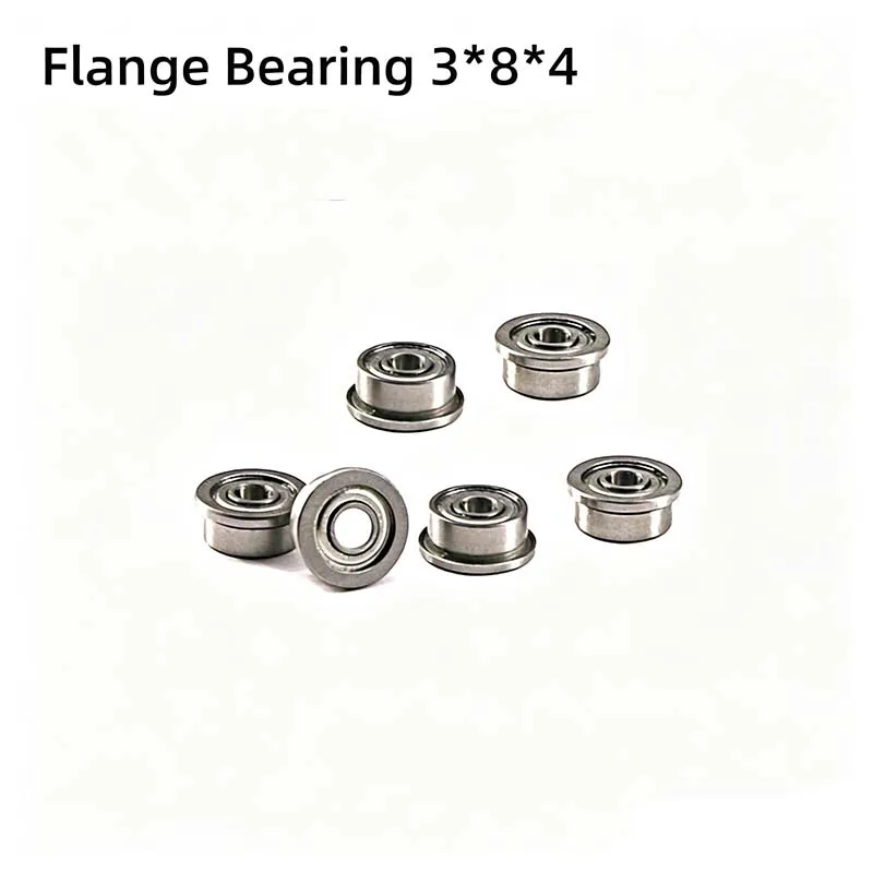 10PCS Flange Bearing 3*8*4 Stainless Steel Cup Bearing Bracket, Servo Parts, Connectors