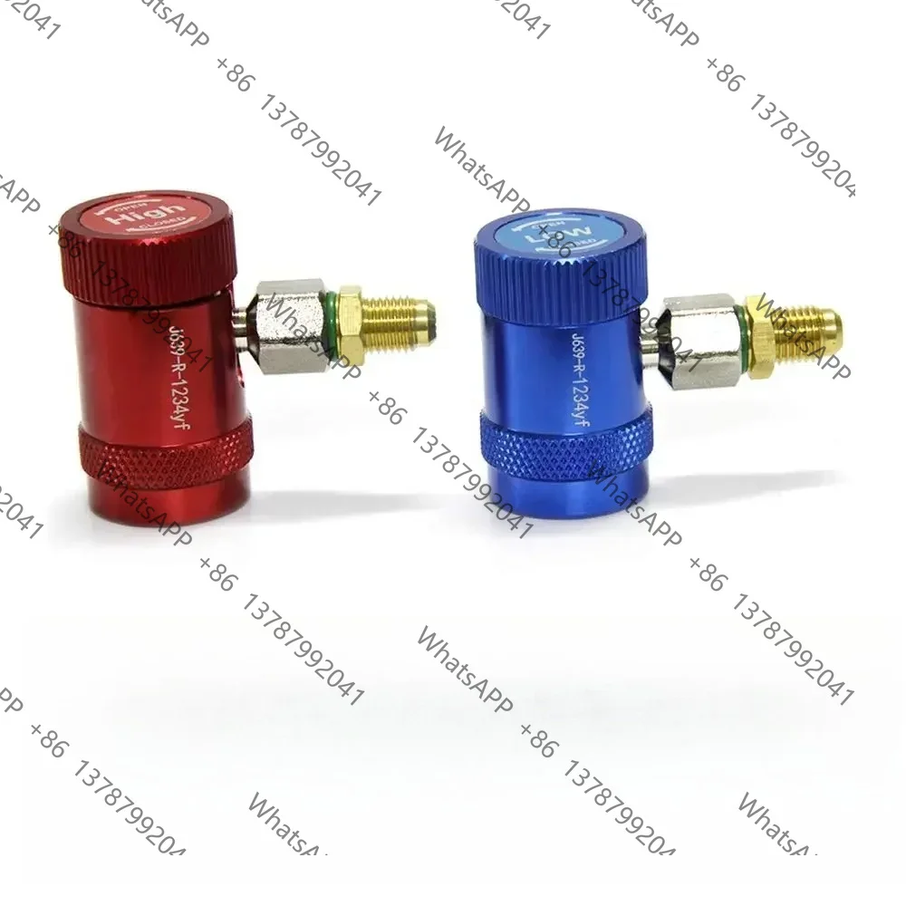 2Pcs Auto AC Refrigerant Quick Coupler Adapter Kit High Low Side For R1234yf