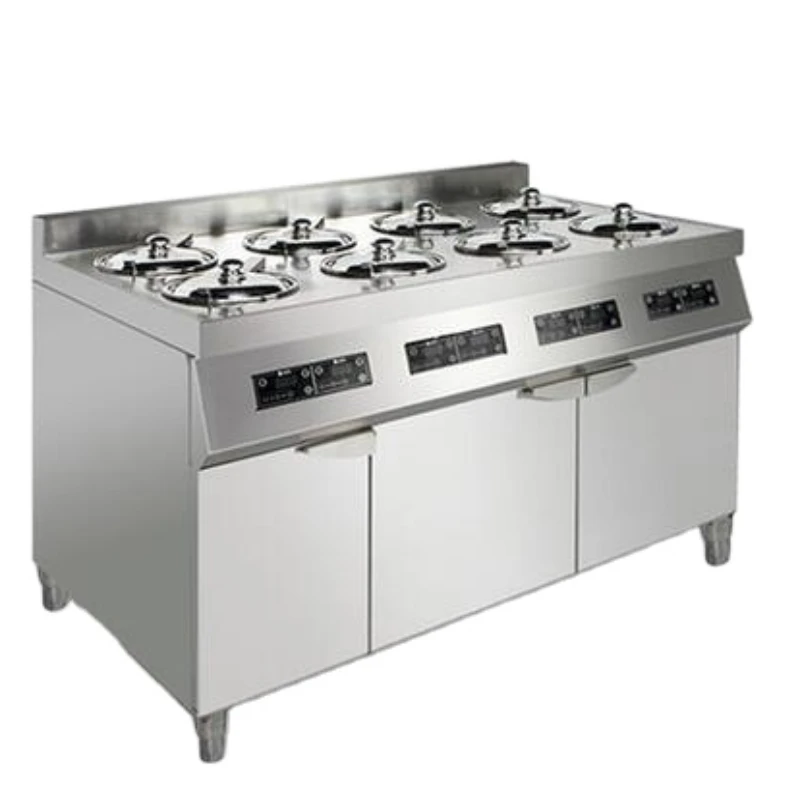 Steamed Rice in Clay Pot Cooking range machine ClayPot electric equipment machine With Cabinet 8 burner cooker