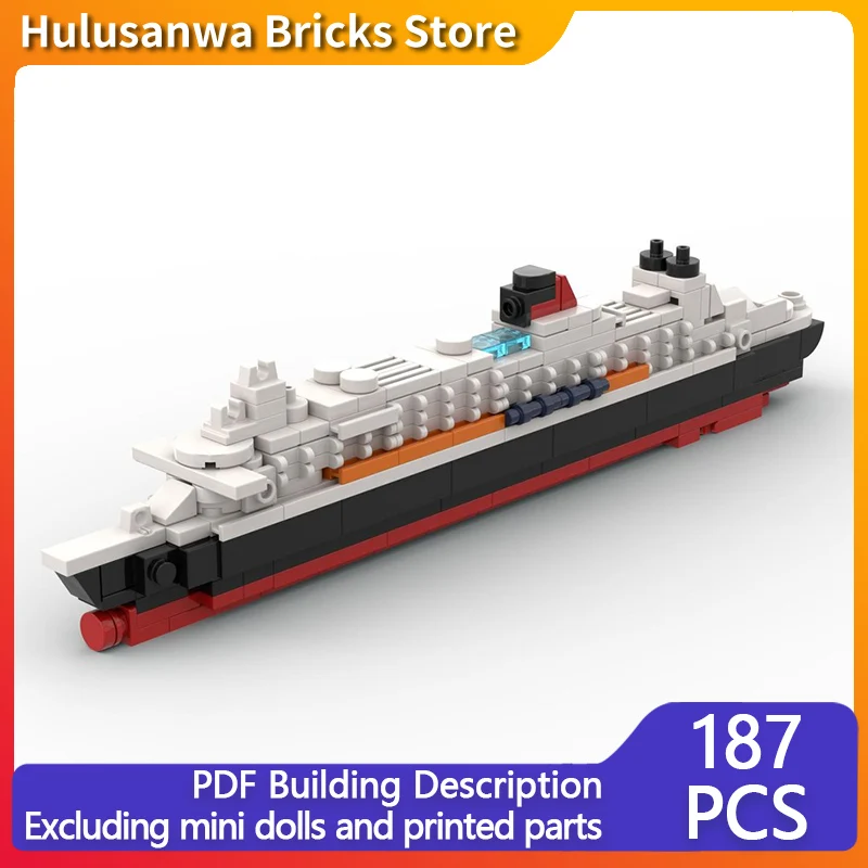 

Роскошная модель круизного корабля Queen Mary 2, MOC, строительные кирпичи, военное оборудование, модульные технологии, подарки, праздник, сборка, детские игрушки