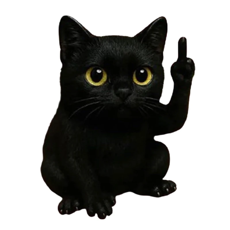 Estatua de Animal de dedo medio, Mini figura divertida de perro y gato, escultura de rana de ganado de las tierras altas de resina, adorno de escritorio para el hogar y la Oficina