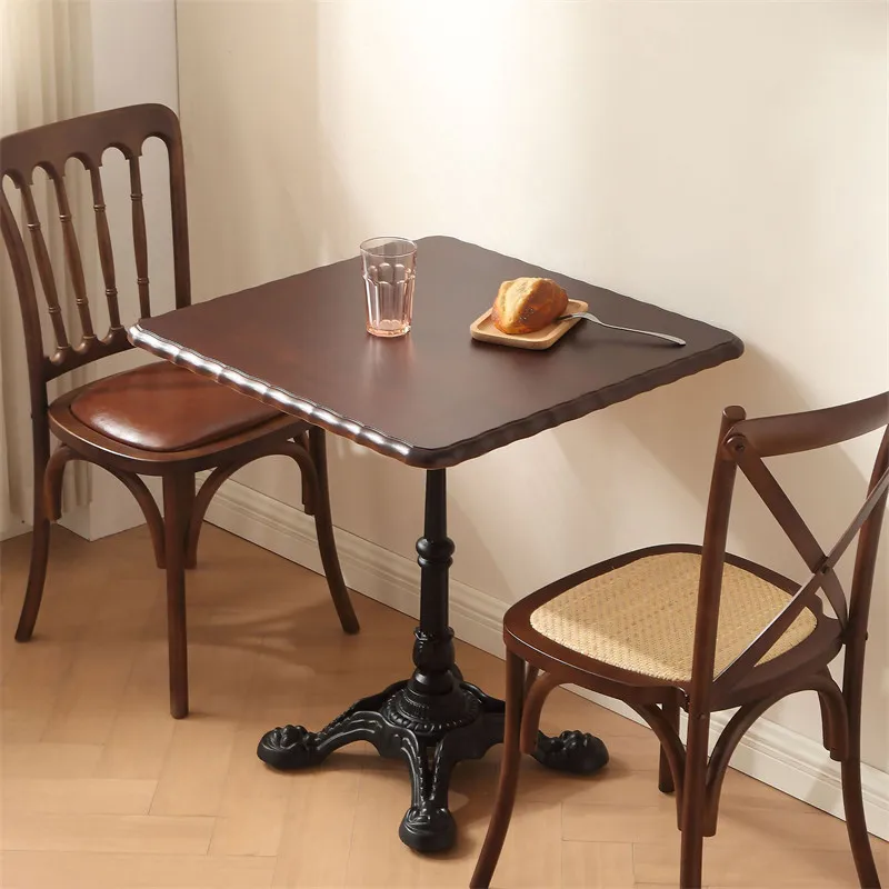Retro cafe solid wood dining table and chairs baking dessert shop chair fusion western restaurant clear bar dining table and cha