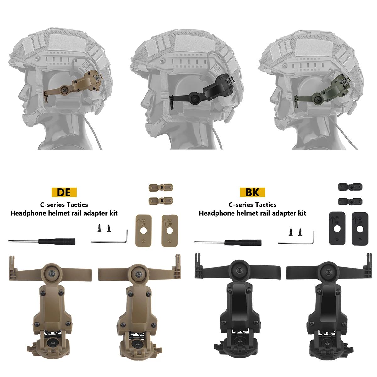 Tactical Helmet OPS CORE ARC/Wendy M-LOK Rail Adapter Helmet Mount is Suitable for Tactical COMTAC III Shooting Headset