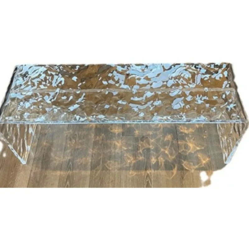 

Simple acrylic shoe changing stool, long transparent stool with water ripples