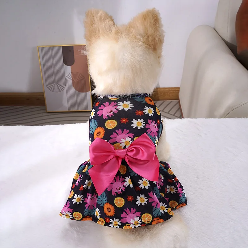 Pet Hawaiian style Supplies Dog Flower Princess Dress Kitty Teddy Pet Clothes Cute Dog Skirt Summer Dress Pet Hawaii Accessories