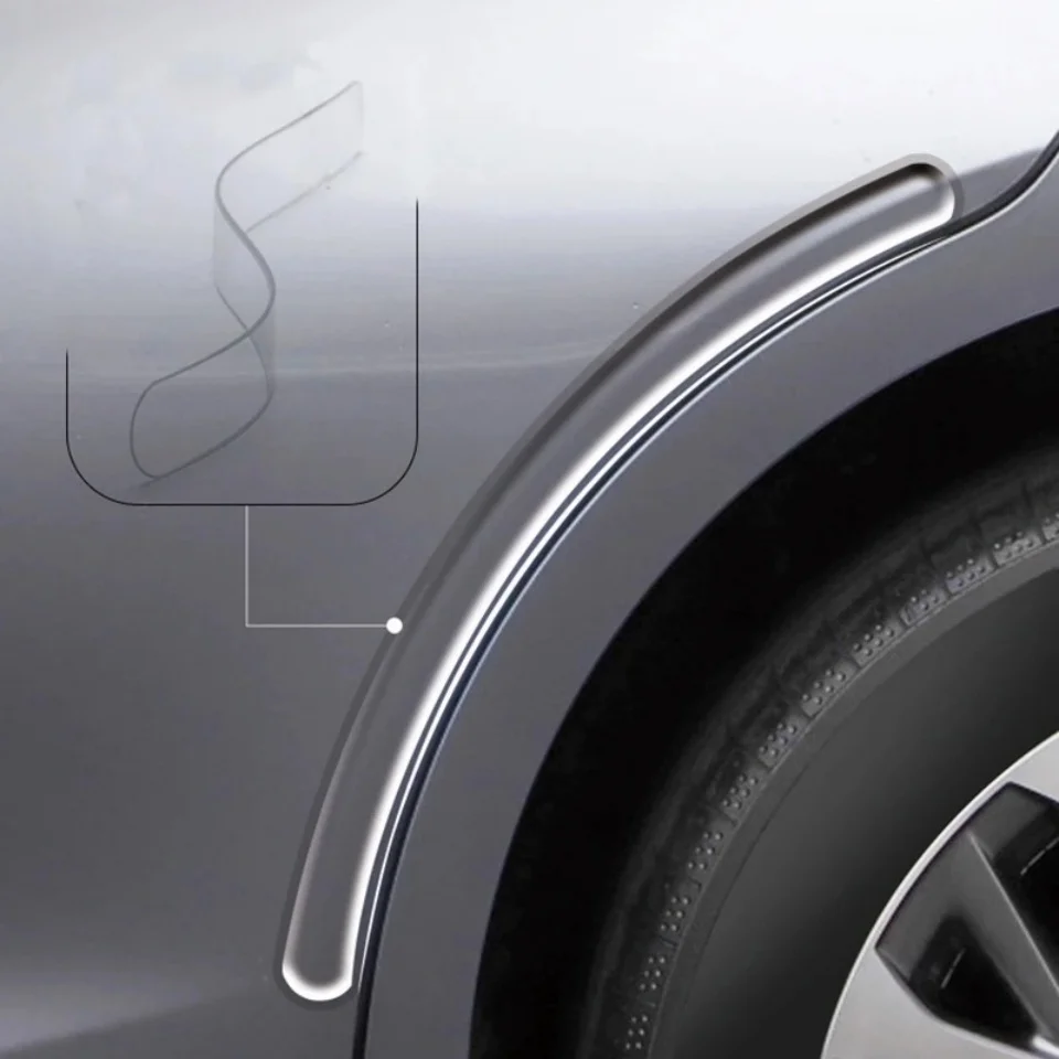 4PCS Extended Car Door Bumper Strip Transparent Body Protector Anti-scratch & Anti-scuff Protective Strip Body Decoration Strip
