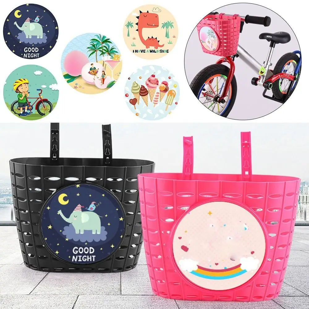 Children Bicycle Storage Bag Scooter Handlebar Basket Bike Front Carrier Bag Rear Cycling Basket Scooter Front Basket Sticker