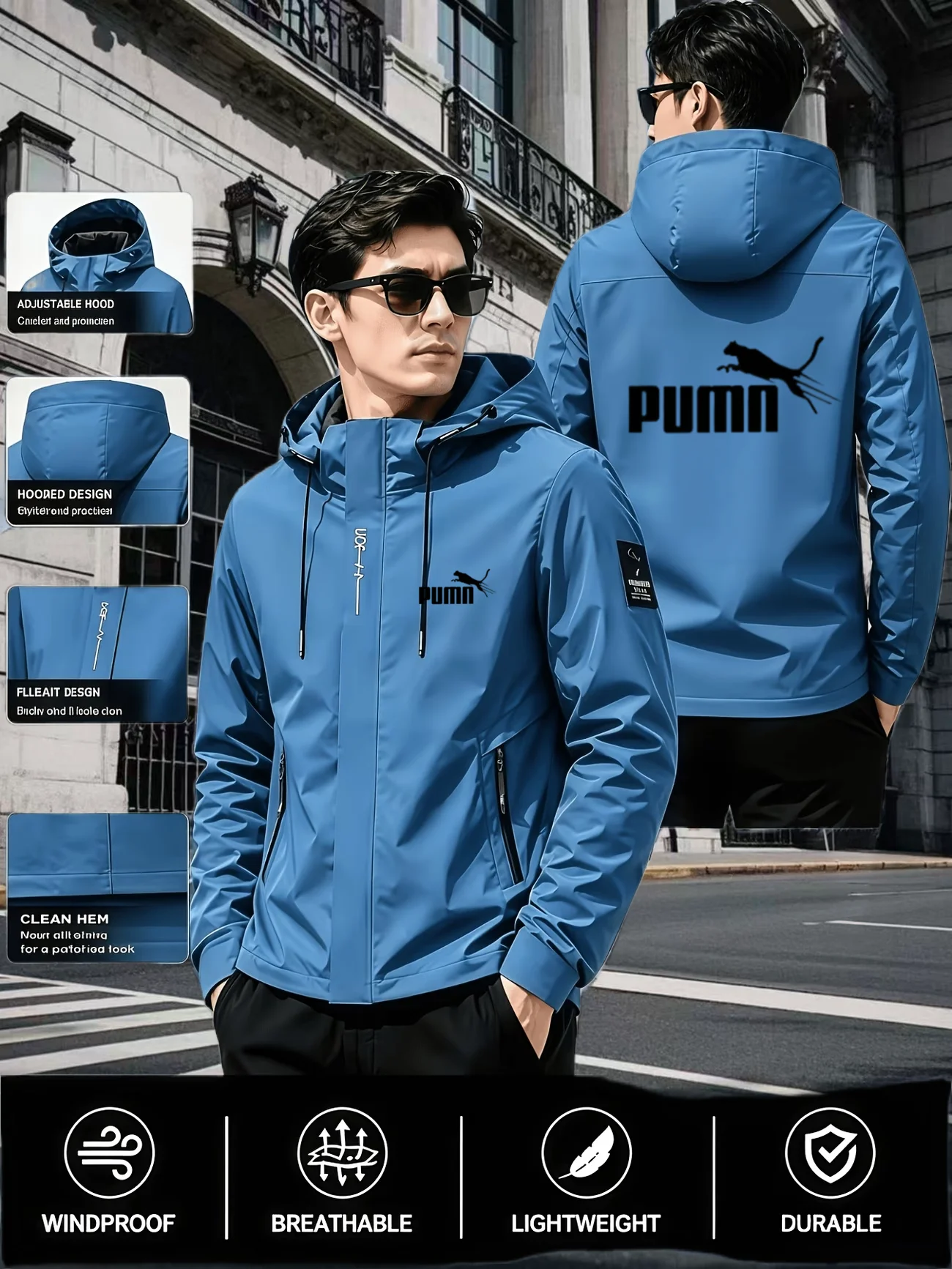 Fashionable Spring and Autumn New Outdoor Leisure Sports Work Clothes Men Brand Hot Selling Classic Printed Design Hooded Jacket