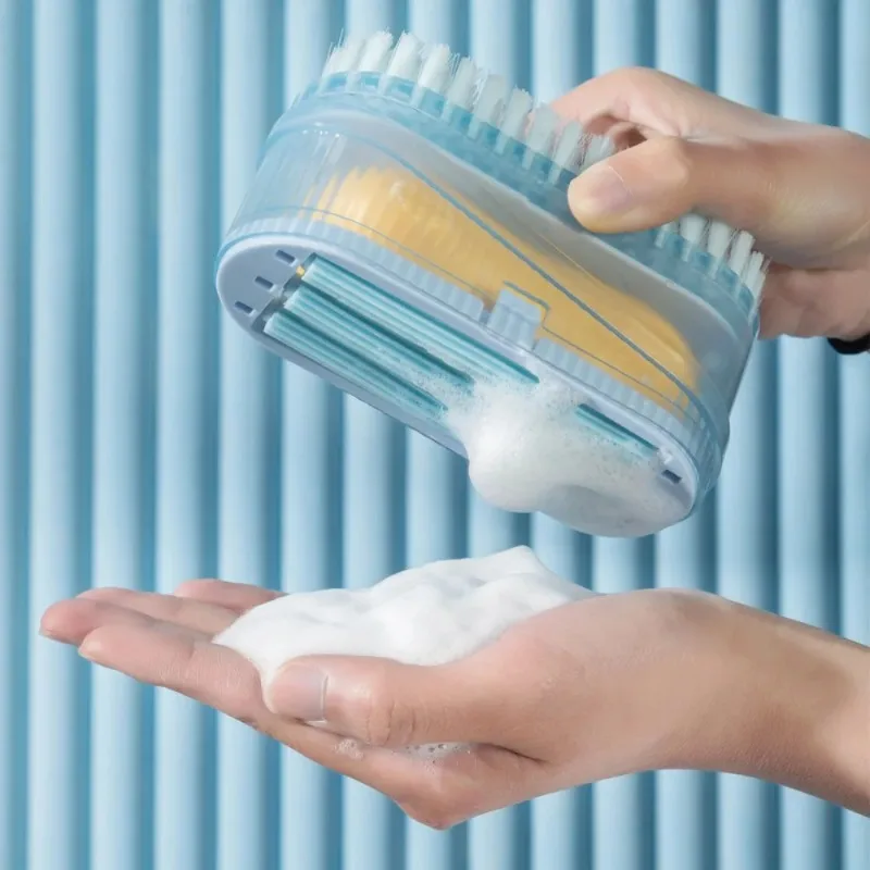 Multifunctional Soap Box Shoe Bathroom Laundry Cleaner Roller Brush Drain Foam Bubbler Portable Durable Design Plastics