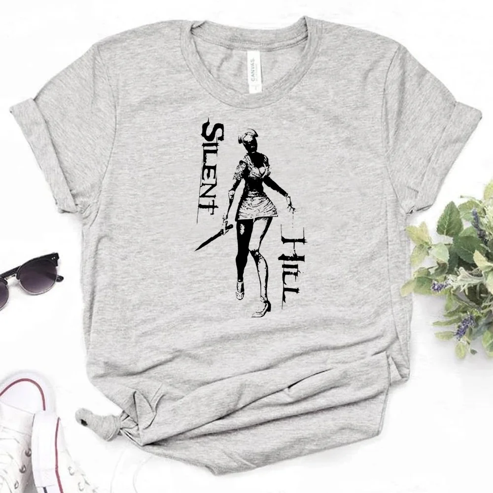 Silent Hill t-shirt girl gyaru streetwear manga Retro baddie t-shirt 80s gothic emo graphic summer