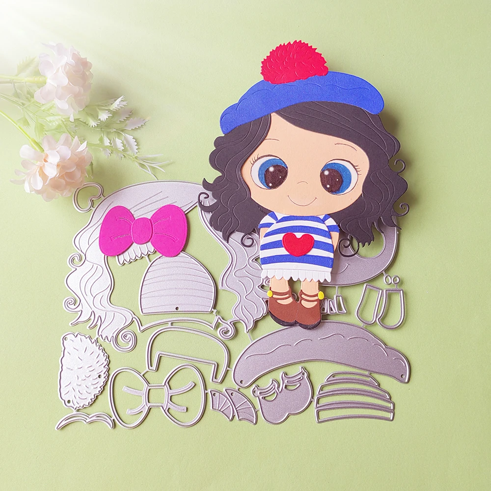 

New Girl Doll cutting dies scrapbook decoration embossed photo album decoration card making DIY crafts