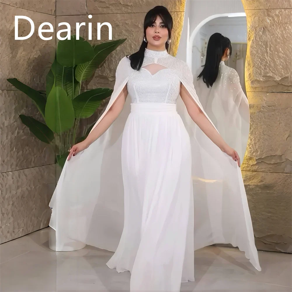 

Customized Women Evening Gown Prom Dearin Jewel A-line Floor Length Skirts Tulle Bespoke Occasion Dresses Formal Dress